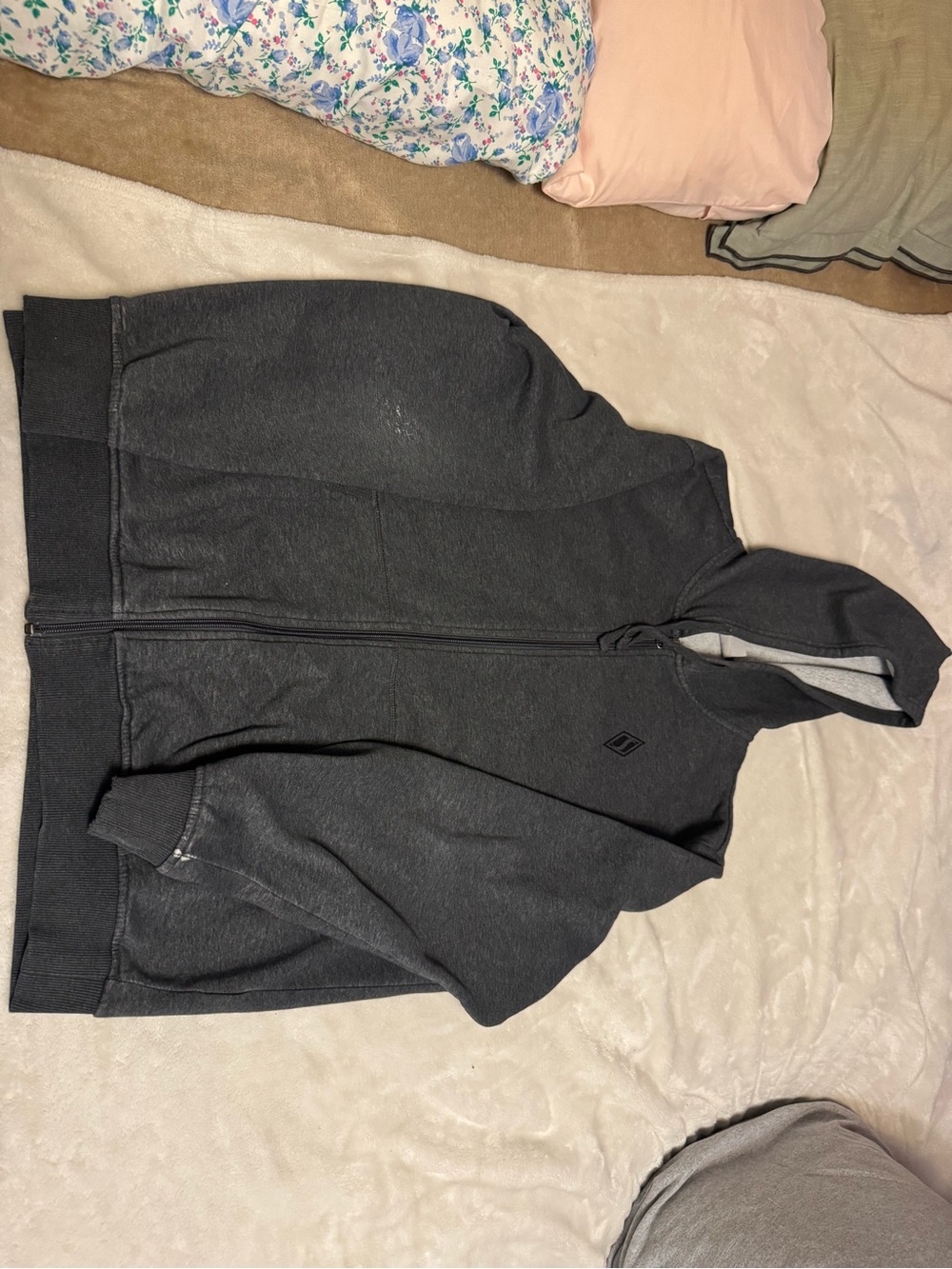 Men's Dark Gray Full-Zip Hooded Jacket XL